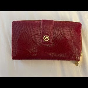 Valentina Red Snakeskin Leather Wallet
